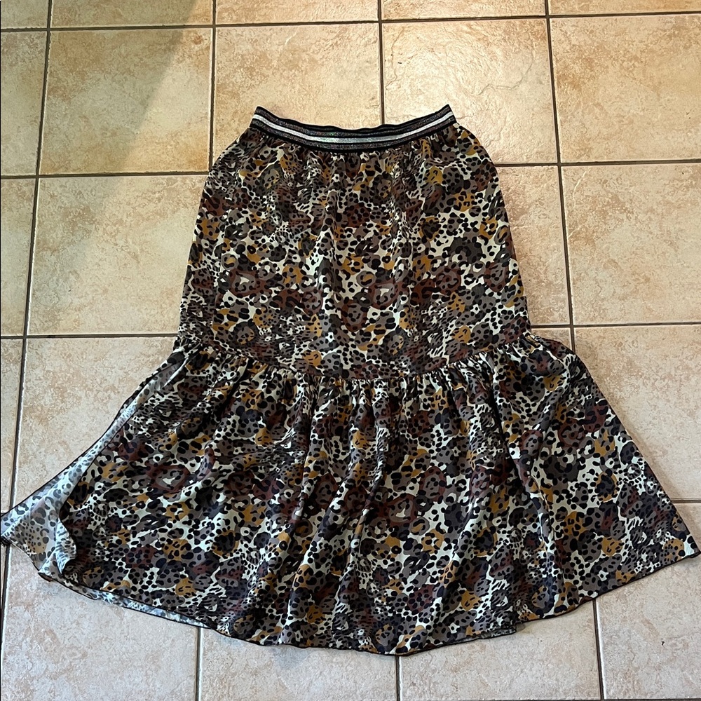 Tutu & Lilli Leopard Print Drop Waist Skirt,‎ Sz L